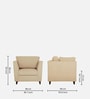 Miranda Chenille Fabric 1 Seater Sofa In Beige Colour