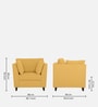 Miranda Chenille Fabric 1 Seater Sofa In Camel Yellow Colour