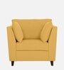 Miranda Chenille Fabric 1 Seater Sofa In Camel Yellow Colour