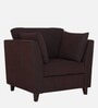Miranda Chenille Fabric 1 Seater Sofa In Chestnut Brown Colour