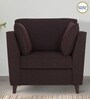 Miranda Chenille Fabric 1 Seater Sofa In Chestnut Brown Colour