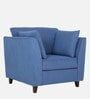 Miranda Chenille Fabric 1 Seater Sofa In Denim Blue Colour