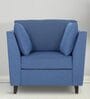 Miranda Chenille Fabric 1 Seater Sofa In Denim Blue Colour