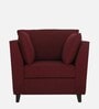Miranda Chenille Fabric 1 Seater Sofa In Garnet Red Colour