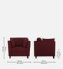 Miranda Chenille Fabric 1 Seater Sofa In Garnet Red Colour
