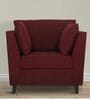 Miranda Chenille Fabric 1 Seater Sofa In Garnet Red Colour