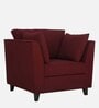 Miranda Chenille Fabric 1 Seater Sofa In Garnet Red Colour