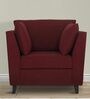 Miranda Chenille Fabric 1 Seater Sofa In Garnet Red Colour