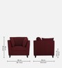 Miranda Chenille Fabric 1 Seater Sofa In Garnet Red Colour