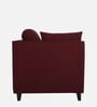 Miranda Chenille Fabric 1 Seater Sofa In Garnet Red Colour