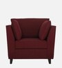 Miranda Chenille Fabric 1 Seater Sofa In Garnet Red Colour