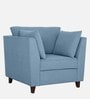 Miranda Chenille Fabric 1 Seater Sofa In Ice Blue Colour