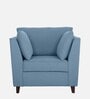 Miranda Chenille Fabric 1 Seater Sofa In Ice Blue Colour