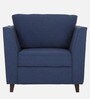 Miranda Chenille Fabric 1 Seater Sofa In Navy Blue Colour