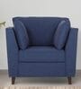 Miranda Chenille Fabric 1 Seater Sofa In Navy Blue Colour