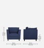 Miranda Chenille Fabric 1 Seater Sofa In Navy Blue Colour