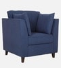 Miranda Chenille Fabric 1 Seater Sofa In Navy Blue Colour