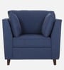 Miranda Chenille Fabric 1 Seater Sofa In Navy Blue Colour
