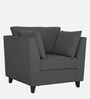 Miranda Chenille Fabric 1 Seater Sofa In Steel Grey Colour