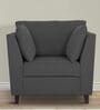 Miranda Chenille Fabric 1 Seater Sofa In Steel Grey Colour