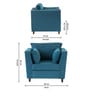Miranda Chenille Fabric 1 Seater Sofa In Teal Colour