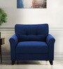 Aldrin Fabric 1 Seater Sofa In Cool Cobalt Colour