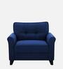 Aldrin Fabric 1 Seater Sofa In Cool Cobalt Colour