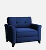 Aldrin Fabric 1 Seater Sofa In Cool Cobalt Colour