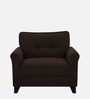 Aldrin Fabric 1 Seater Sofa In Mahogany Colour
