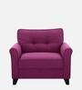 Aldrin Fabric 1 Seater Sofa In Mulberry Colour