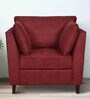 Miranda Fabric 1 Seater Sofa In Wine Red Colour