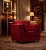 Miranda Velvet 1 Seater Sofa In Burnt Red Colour