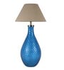 Mylo Off White Fabric Shade Night Lamp With Glass Base