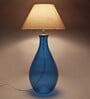 Mylo Off White Fabric Shade Night Lamp With Glass Base