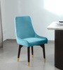 Mise Velvet Dining Chair in Sky Blue Colour