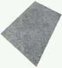 Mist Blue Geometric Wool And Cotton 7 X 5 Feet Hand Tufted Carpet