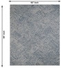 Mist Blue Geometric Wool And Cotton 7 X 5 Feet Hand Tufted Carpet