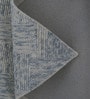 Mist Blue Geometric Wool And Cotton 7 X 5 Feet Hand Tufted Carpet