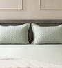 Mist Green 100% Cotton 300TC Solid Superking Bedsheet with 2 Pillow Covers (Quilted)