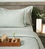 Green 300TC 100% Cotton Flat Chekered Super King Bedsheet with 2 Pillow Covers