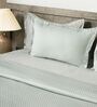 Green 300TC 100% Cotton Flat Chekered Super King Bedsheet with 2 Pillow Covers