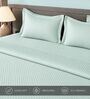 Green 300TC 100% Cotton Flat Chekered Super King Bedsheet with 2 Pillow Covers