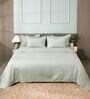 Green 300TC 100% Cotton Flat Chekered Super King Bedsheet with 2 Pillow Covers