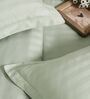 Green 300TC 100% Cotton Stripe Flat Super King Bedsheet with 2 Pillow Covers