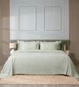Green 300TC 100% Cotton Stripe Flat Super King Bedsheet with 2 Pillow Covers