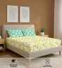 Mist Mint Green Floral 144 Tc Cotton Double Bedsheet With 2 Pillow Covers