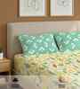 Mist Mint Green Floral 144 Tc Cotton Double Bedsheet With 2 Pillow Covers