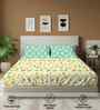 Mist Mint Green Floral 144 Tc Cotton King Bedsheet With 2 Pillow Covers