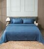Drak Blue 300TC 100% Cotton Flat Chekered Super King Bedsheet with 2 Pillow Covers