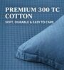 Drak Blue 300TC 100% Cotton Flat Chekered Super King Bedsheet with 2 Pillow Covers